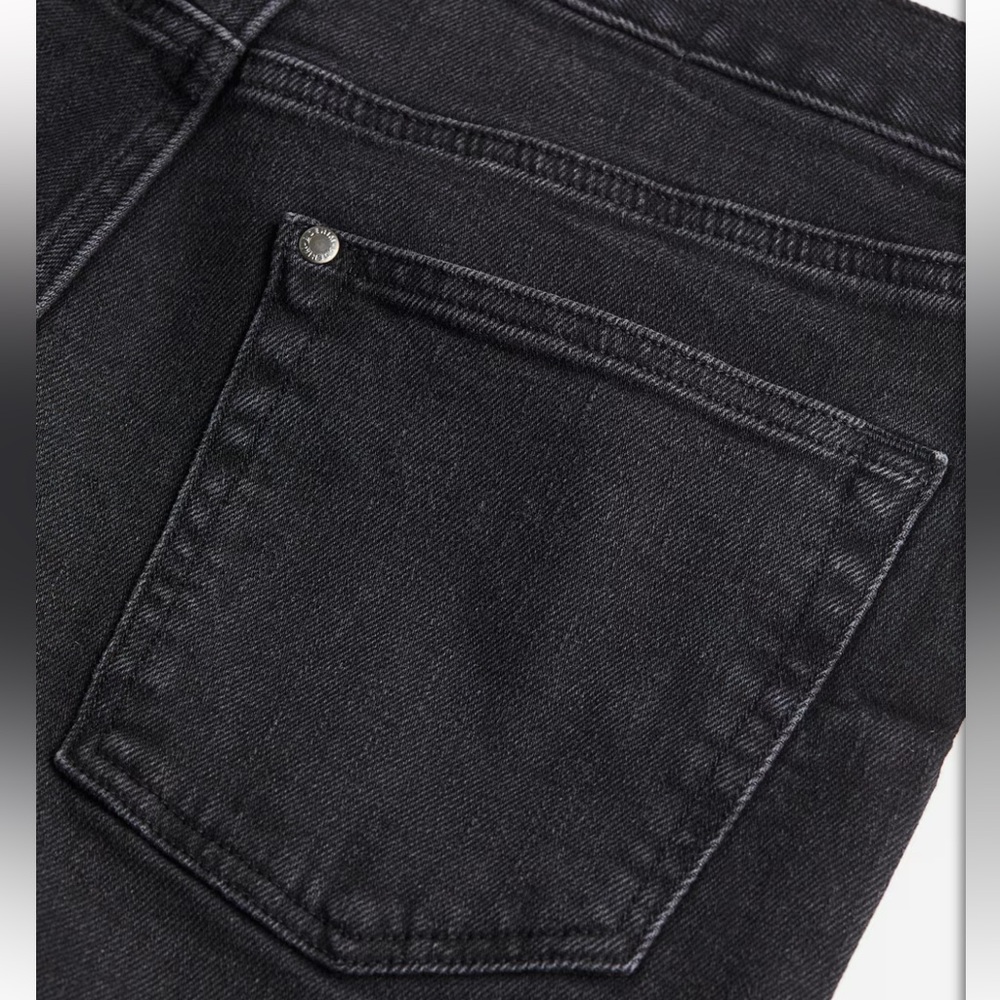 H&M Size 33/32 Black Skinny Light Distressed Jeans 98% Cotton 2% Elastane - Picture 10 of 11